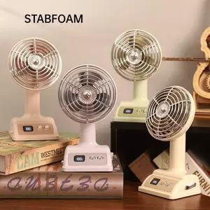 Quạt để bàn Mini STABFOAM, Quạt sạc USB cầm tay có thể điều chỉnh 100 tốc độ, Màn hình kỹ thuật số Quạt bàn cổ điển có thể sạc lại USB để sử dụng tại nhà