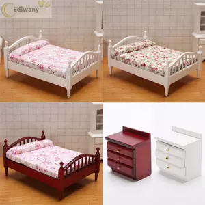 EDIWANY Giường / Bàn đầu giường Phòng ngủ Mini Trẻ em Nội thất thu nhỏ