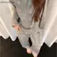 AA Thu Đông Mới Ice Silk Thread Quần Dài Tay Bộ Đồ Ngủ Áo Cardigan Nữ Rời Dễ Thương Nhà Bộ Quần Áo VN