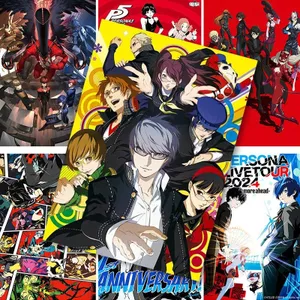 P5 Persona Poster Hai Chiều Yuuchen Ri Sakura Futaba Ngoại Vi Trang Trí Phòng Nền Vải Dán Tường 6.15
