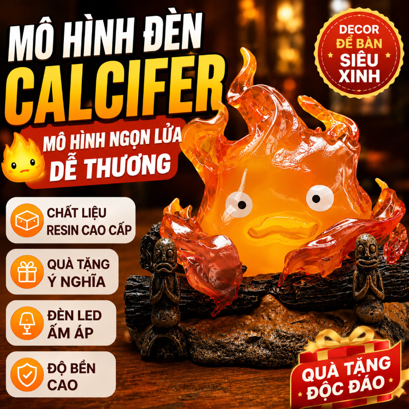 Mô Hình Đèn Calcifer,Mô Hình Ngọn Lửa Dễ Thương,Tượng Nhựa Resin Trang Trí,Quà Tặng Dành Cho Bạn Bè