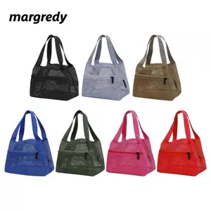 Túi đi biển lưới MARGREDY​​, có thể gập lại​​ Túi đựng đồ giặt khô nhanh, thiết kế thời trang​​ ​​Dung tích lớn​​ ​​Lưới thoáng khí nhẹ​ Túi trang điểm nữ sử dụng hàng ngày​​