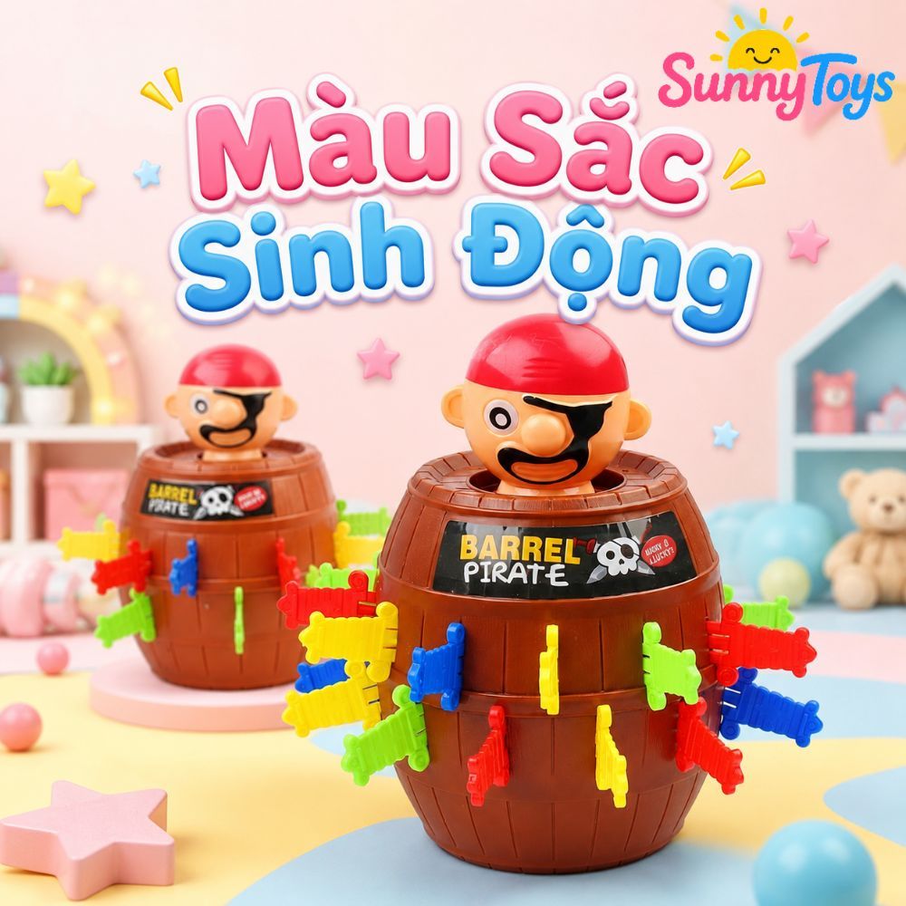 Đồ Chơi Thùng Hải Tặc Bật Nhảy SunnyToys - Trò Chơi Cắm Kiếm Vui Nhộn Cho Cả Gia Đình