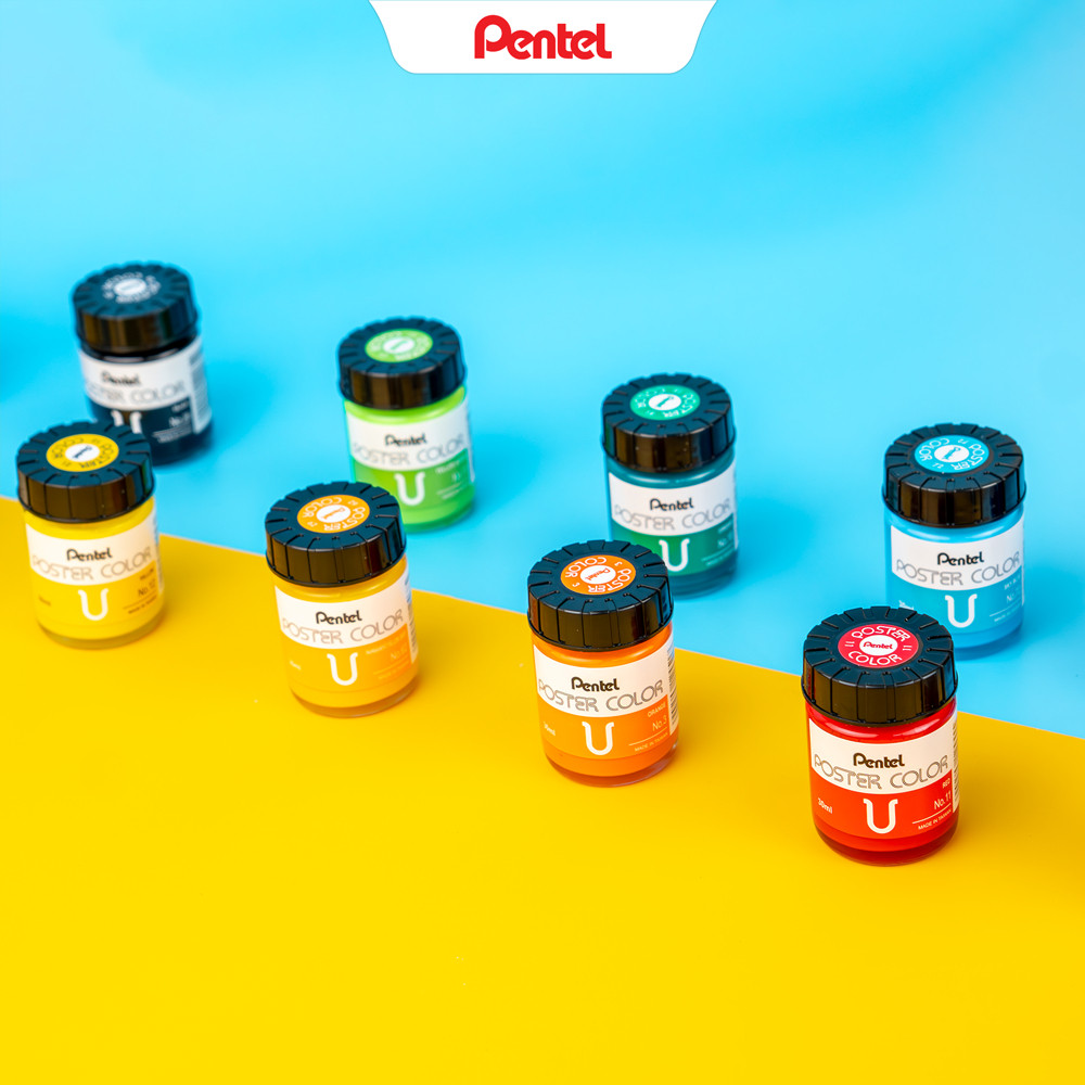 [Màu lẻ] Màu poster Pentel WPU 30ml - màu vẽ Pentel chính hãng màu mị dễ pha lên màu chuẩn