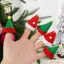 CPINCP 12 Chiếc Mũ Ông Già Noel Giáng Sinh, Chai Quà Tặng Trang Trí Mũ Giáng Sinh Mini, Sáng Tạo Lollipop Nón DIY Yêu Tinh Đồ Thủ Công Mũ Chai Rượu Đảng