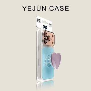 Miếng dán kính tương phản nâng cao Giá đỡ tình yêu Vỏ điện thoại cho iPhone17 16 15 Pro Max Bảo vệ Camera chống sốc Vỏ cứng chống rơi