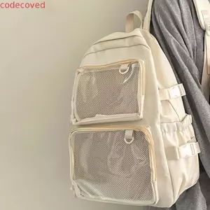 Ba lô Ita Nylon MCODECOVED, Túi đi học bền màu trơn, trong suốt nhẹ chống bụi chống trầy xước Dung tích lớn Daypack hàng ngày