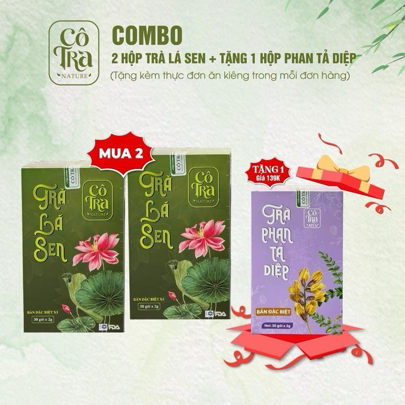 [COMBO] 60  gói TRÀ LÁ SEN + 30 gói PHAN TẢ DIỆP CÔ TRÀ bản 30 gói /1 hộp ( 2s+1d)