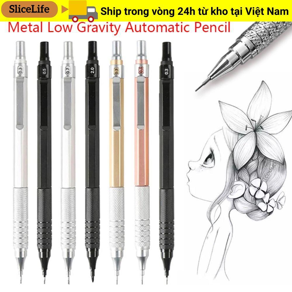Bút chì tự động SLICELLIFE, Bút chì cơ kim loại trọng lực thấp, Công cụ vẽ văn phòng phẩm 0,3 / 0,5 / 0,7 / 0,9 / 2.0mm dành cho sinh viên