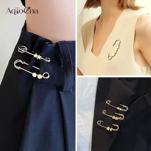 AqToCna Pin Eo Váy Điều Chỉnh Màu Vàng Thổ Cẩm Trái Tim Ngôi Sao Cố Định Quần Áo Eo Quần Thay Đổi Eo Hiện Vật Nhỏ AqToCna