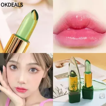 OKDEALS Aloe Lip Balm, Son dưỡng môi đổi màu chống nhăn lâu trôi, Mỹ phẩm Lip Water Feel Makeup Tool Hydrating Lip Oil Women