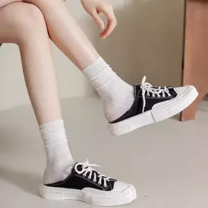 Tất ren Hàn quốc BL91 Tất Cổ Ngắn Thêu Hoa Phối Ren Lưới Công Chúa Cho Nữ
