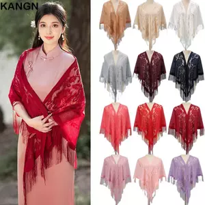 KANGN Dạ Hội Prom Cape, Với Tua Rua Rỗng Khăn Choàng Nữ, Phụ Kiện Cưới Khăn Thời Trang Nhiều Màu Nữ