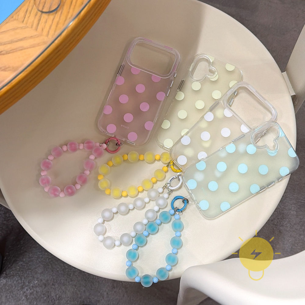 Phone Case For iPhone 17 Pro Max 16 15 14 13 TPU Matte Polka Dot Air Bag Polka Dot Air Bag Translucent Aesthetic Korean Cute