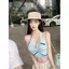Pure Desire Thiết kế cổ chữ V Niche Gợi cảm Cổ chữ V Màu sắc tương phản Áo len dệt kim cổ chữ V mùa hè Phong cách mới hàng đầu dành cho nữ