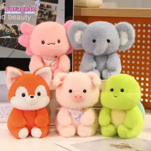 Gối Thú Nhồi Bông BORAGETE, Búp Bê Đồng Hành Sang Trọng 15cm, Gấu Voi Thời Trang Siêu Mềm Động Vật Sang Trọng Bàn Đồ Chơi