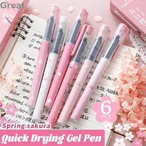 TUYỆT VỜI 6 Cái / bộ Bút Trung Tính, Bút Gel Khô Nhanh Mực Đen 0.5mm, Đa Năng Dung Tích Lớn Có Thể Thay Thế Bút Chữ Ký Có Thể Thay Thế Trường Văn Phòng