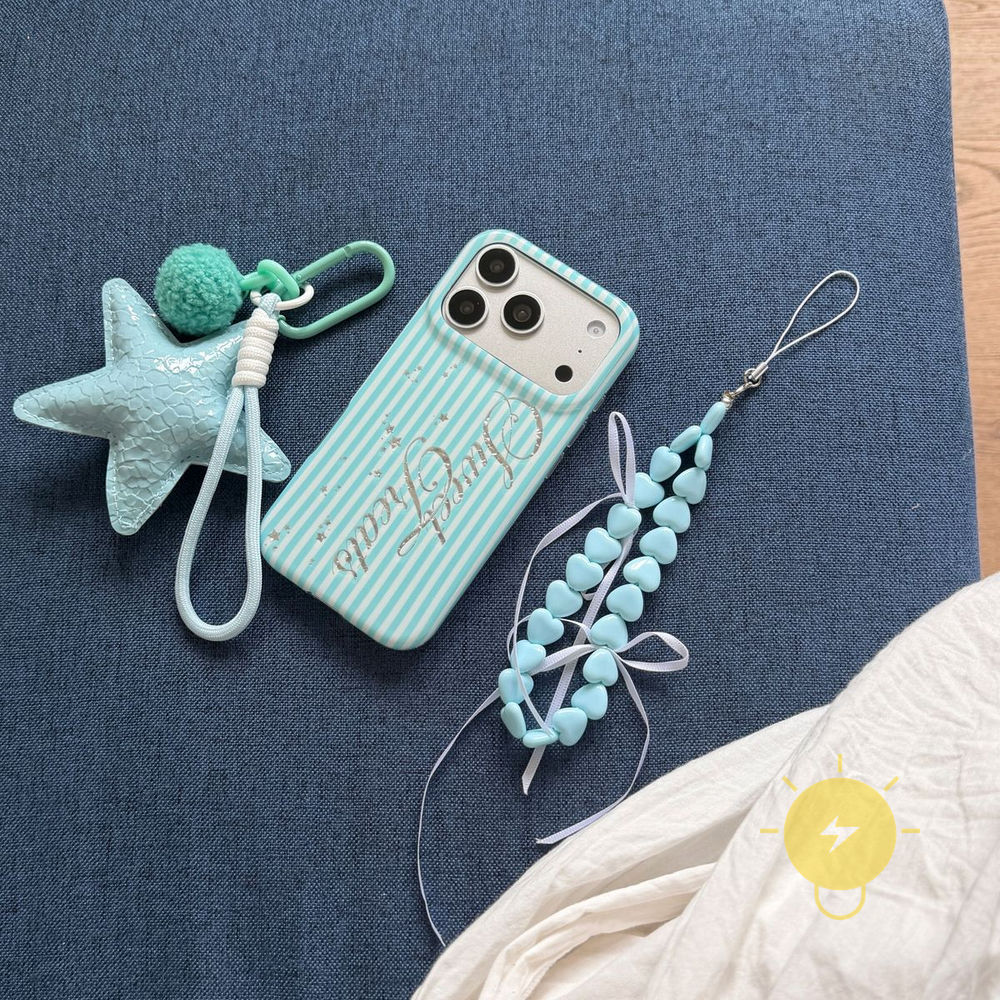 Phone Case For iPhone 17 Pro Max 16 15 14 13 TPU Stripe Aesthetic Korean Cute