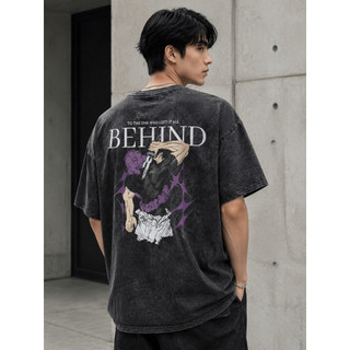 Áo Thun Unisex Màu Đen Wash Acid Jujutsu Kaisen Toji, Áo Phông Oversize Nam Nữ Anime Manga Phong Cách High Street Cotton