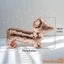 Tượng hình chó Disco Dachshund Trang trí gương sáng bóng Tượng chó con để trưng bày máy tính để bàn tại nhà cổ điển