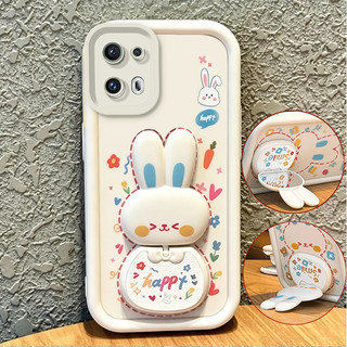Ốp Lưng Cho oppo Reno 13 pro 5G Reno 13F 13 FS 5G Vỏ Điện Thoại Vỏ Mềm Silicon Chống Sốc Thiết Kế Mới Gương Thẩm Mỹ Có Giá Đỡ 360° Xoay thỏ dễ thương cho bé gái JTXCEZJ1
