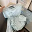 Milyfashion Xanh Cổ Tròn Sọc Hẹp Eo Áo Chống Nắng Áo Tulle Dài Tay Mỏng Mùa Hè 2026 Nhỏ XMNE
