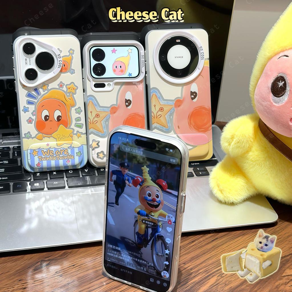 Ốp điện thoại hình ngôi sao có gương trang điểm dễ thương cho iPhone 17 Pro 16 15 14 13 12 11 Pro Max XR Xs Max 7 Plus