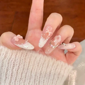 Pre-Made Có Thể Tháo Rời Làm Đẹp Dày Móng Tay Trắng Làm Đẹp Băng Miếng Dán Có Thể Đeo Được Thành Miếng Dán Móng Tay Trong Suốt Móng Tay Phong Cách Pháp