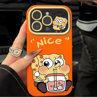 Trà sữa uống bọt biển màu vàng Thích hợp cho iPhone 17 Pro Max Vỏ bảo vệ toàn diện Silicon mềm XR 15 ProMax 11 16 Pro 12 Pro Max 17 13 XS Max 14 Pro Matte Chống sốc