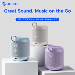 Loa Bluetooth di động ORICO 5W 360° Âm thanh vòmTWS Stereo IPX5 Loa không dây mini chống nước 27H Loa mini cắm trại ngoài trời chơi dài có dây buộc