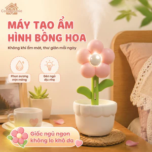 Máy tạo độ ẩm hoa siêu yên tĩnh nhỏ gọn dễ mang dung tích lớn đặt bàn dùng ngủ bảo vệ da khô chất
