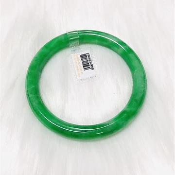 Vòng Tay Cẩm Thạch Bản Liền Đủ Size Màu Xanh Lý Két Sang Trọng - Ngọc Trai Trường Thịnh