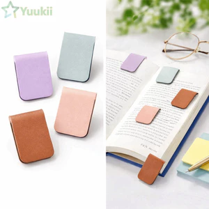 Kẹp tiền từ tính YUUKII, Dấu trang từ tính tự làm bằng da, Hình chữ nhật thanh lịch Sách theo dõi đọc sách