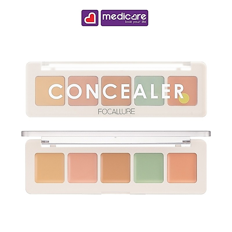 Che khuyết điểm FOCALLURE 5 màu color concealer paletter 4.3g