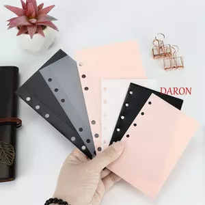 Túi Chất Kết Dính DARON, Túi Lá Rời 6 Vòng Chống Thấm Nước, Sinh Viên PVC Transparen A6 Notebook Chia Trang Văn Phòng Phẩm