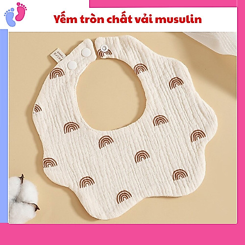 Yếm xô MUSLIN TRÒN XOAY KÈM CHỐNG THẤM cho bé cao cấp mềm mại saubabi