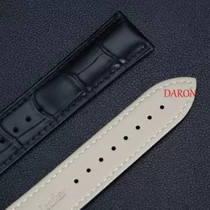 Dây đeo đồng hồ da bò nguyên hạt DARON, Dây đồng hồ họa tiết cá sấu 19mm 20mm 21mm 22mm có hộp, Khóa an toàn chống mồ hôi Thay thế khóa triển khai bướm Dây đeo đồng hồ