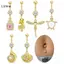 LUImo Thép không gỉ Bụng Nút Nhẫn Vỏ Đại Dương Đáng Yêu Họa Tiết Sao Biển Chống Rỉ Sét Không Gây Dị Ứng Rốn Nhẫn Cho Du Lịch Mặc SBS