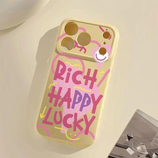 Ốp lưng vẽ trái tim chữ may mắn màu hồng phù hợp với iPhone17promax 16/15/14/13/12