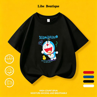 (Giao hàng trong 24 giờ) Áo Thun Màu Hồng Unisex Cotton Mềm, In Mèo Xanh Hoạt Hình Dễ Thương, Nhiều Màu, Phù Hợp 9-65kg