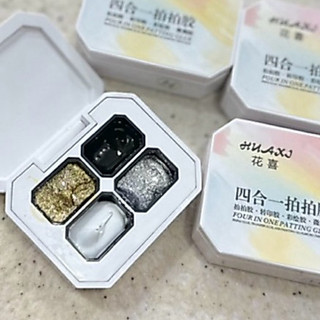 D18 Set Dặm HUAXI 4 Màu Cơ Bản – Phấn Dặm Trang Điểm, Mịn Da, Kiềm Dầu, Tông Tự Nhiên