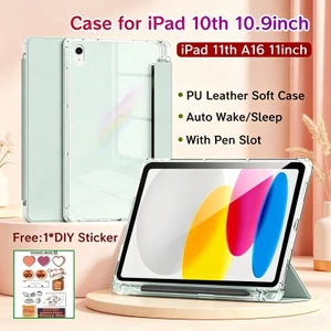 Ốp điện thoại Cho iPad 10th 10.9inch Có Khe Cắm Bút Vỏ Bảo Vệ Từ Tính Cho iPad 11th A16 11inch Có Mặt Sau Trong Suốt Cho iPad Air 11inch M3 / M4 Dành Cho iPad 7 / 8 / 9th 10.2inch
