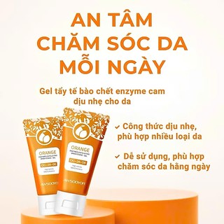 Set 4 Gel Tẩy Tế Bào Chết AWSOOYOR 50g Cho Mặt và Cơ Thể, Gel Tẩy TBC Enzyme Cam Sạch Sâu, Kiểm soát dầu, Dưỡng Ẩm Nhẹ