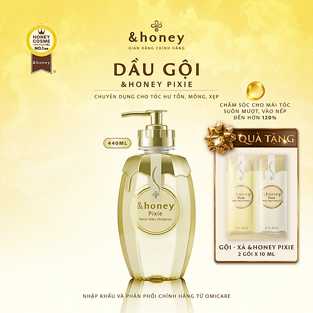 Dầu Gội Dưỡng Tóc Suôn Mượt Bồng Bềnh &HONEY PIXIE