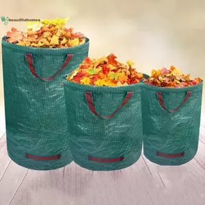 BeautifulHomeA Túi Đựng Chất Thải Sân Vườn 60L-500L Dung Tích Lớn Túi Làm Vườn Có Thể Tái Sử Dụng Lá Chống Thấm Nước Sa Bộ Sưu Tập Hộp Đựng Cho Sân Vườn VN
