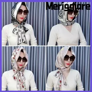 Turban Hồi giáo MERIGGIARE, Mô phỏng Mũ Baotou thoáng khí bằng lụa, Mũ Hijab mềm chống nắng thời trang dành cho nữ