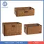 Giỏ dã ngoại Giả Mây Giỏ dệt hình chữ nhật Chất liệu nhựa PP Khay lưu trữ thủ công có lỗ tay cầm Có thể giặt được Phục vụ sắp xếp Thích hợp