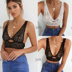 Áo Bralette Push Up Plus Size Ren Hoa xuyên thấu