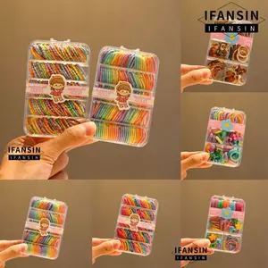 IFASIN 150 Dây buộc tóc mini, Thiết kế xoắn ốc Màu sắc cầu vồng Dây buộc tóc cho bé, Dây buộc tóc mỏng có độ đàn hồi cao cỡ nhỏ cho bé gái mới biết đi