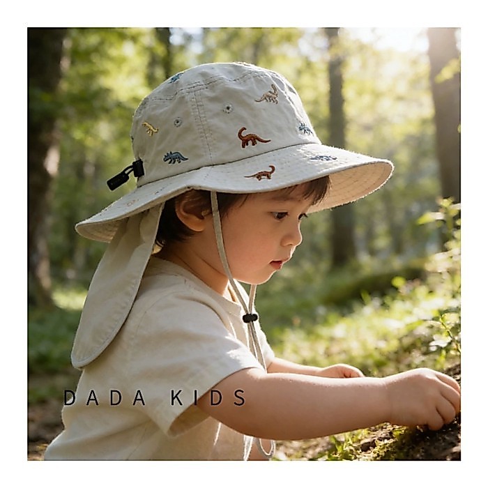 Children's Sun Protection Hat Summer Large Brim Neck Protection Breathable Anti-UV Outdoor Su